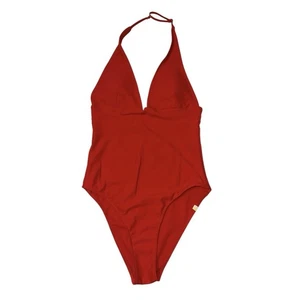 Summersalt Halter Plunge One Piece Swimsuit Size 6 Red - Picture 1 of 4