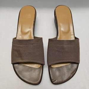 Stuart Weitzman Women's 7.5 Brown Wedge Slides 2” Heels - Picture 1 of 10