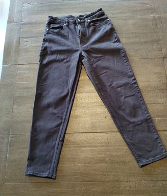 Pantalones al tobillo H&M para mujer talla 8 marrón elástico algodón cintura alta pierna ajustada preppy Foto 1 de 4