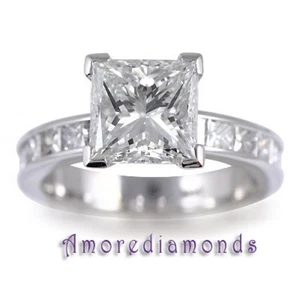 0.94 CT GIA D VS2 PRINCESS DIAMOND ENGAGEMENT RING 18K WHITE GOLD - Picture 1 of 1