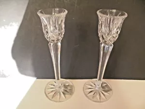 LADY ANNE CANDLESTICKS by GORHAM FULL LEAD CRYSTAL 8" T - Picture 1 of 9