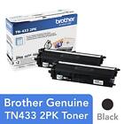 Brother Genuine High-Yield Black Toner Cartridge Twin Pack Tn433 2Pk (Tn4332pk)