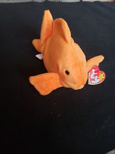 TY Original Beanie Babies 1993 Goldie the Fish 8" Orange Retired with Tags Baby