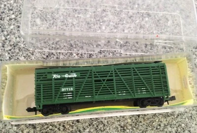 model power Rio Grande No. 3449 Cattle N Scale Freight Car 37713 Model Train - Image 1 of 3