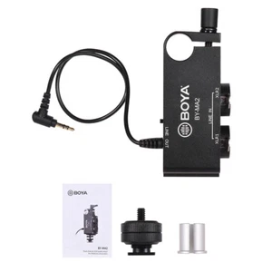 BOYA BY-MA2 Dual Channel XLR Audio Mixer Canon Interface For Wireless Microphone - Picture 1 of 12