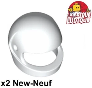 Lego 2x headgear casque helmet Motorcycle moto pilote course blanc/white 2446 - Picture 1 of 1