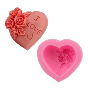 Molde de jabón para corazón I Love You cojín fondant glaseado decoración jabón de silicona resina - Imagen 1 de 6