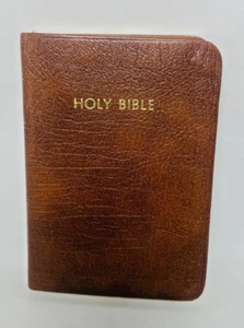 Vintage Holy Bible KJV Genuine Leather Brown Nelson King James 1970 Red Letter - Picture 1 of 10