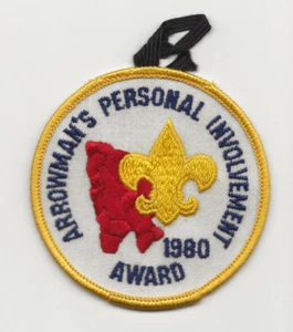 ARROWMAN'S PERSONAL INVOLVEMENT AWARD 1980 patch - Boy Scout BSA A142/B-46 - Picture 1 of 2