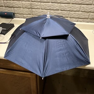 Hunter's Tail UV Umbrella Hat Dark Blue Gardening Golfing Rain 30” Across - Picture 1 of 11