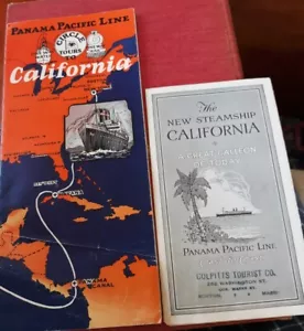 Panama Pacific Line steamship California 2 brochures map & photos Circle Tours - Picture 1 of 13