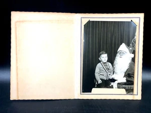 Vintage Photograph of Boy with Santa ~ Jordan Marsh Co. Christmas - Imagen 1 de 4