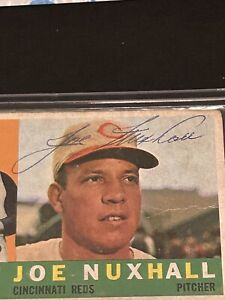 Vintage 1960 Autograph MLB Cincinnati Reds Baseball Joe Nuxhall signed card