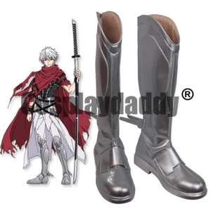 Plunderer Flash Baron Sakai Rihito Licht Bach Cosplay Shoes Silver Boots S008 - Picture 1 of 5