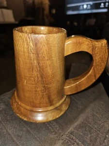 Vintage Philippinen handgeschnitzter Bierkrug aus Holz - Bild 1 von 5