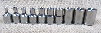 BLUE POINT (10) Piece 3/8" Drive Inverted Torx Socket Set E4-E20 - Image 1 of 4