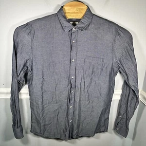 Marine Layer Large Long Sleeve Heather Dark Blue Button Down Lightweight Cotton - Picture 1 of 4