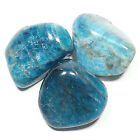 Blue Apatite Tumbled Polished Crystal Stones 3 Piece Set Avg Size 14 Inch