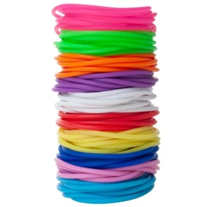 GOGO 100Pcs Jelly Bracelets for Youth Rubber Wristbands Thin Silicone Bangles - Picture 1 of 11