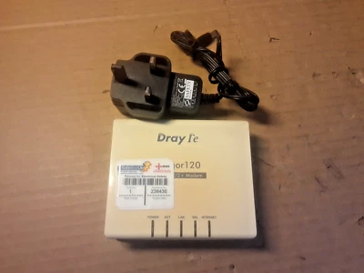 DrayTek Vigor 120 ADSL2/2+ Ethernet Modem + ALT PSU - Image 1 of 4