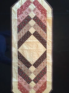 Table Runner Unique Handcrafted Cotton Quilted Strips with Backing One of a kind - Picture 1 of 5