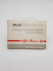 Manuale uso e manutenzione Alfa Romeo Alfa 33 caratteristiche e prescrizioni tec - Foto 1 di 24