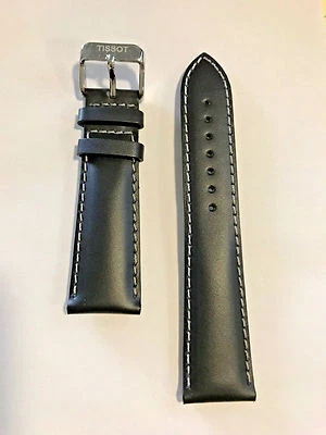 Original Tissot V8 Black Leather 22mm Strap Band for T361316A T039417A T106417A - Image 1 of 2
