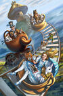 Signed Steampunk Alice in Wonderland Mad hatter Tea Party 8.5 x 11 Art Print