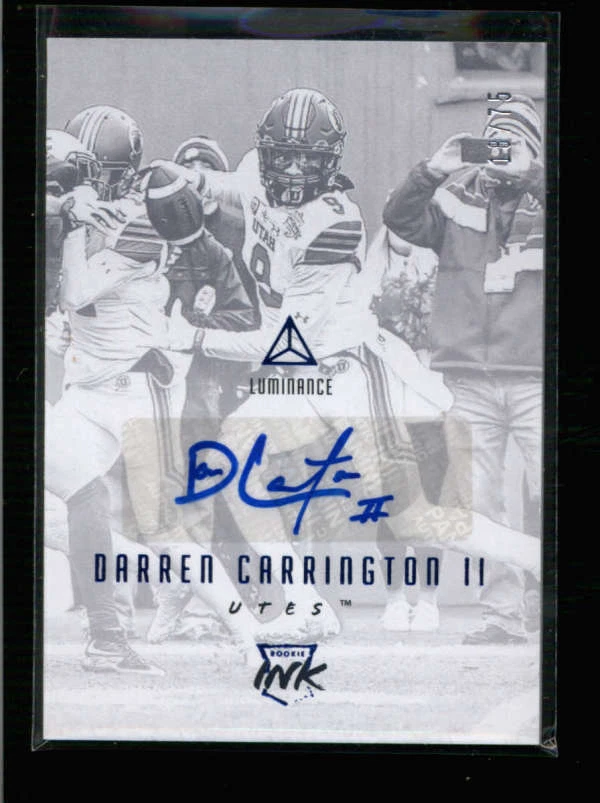 DARREN CARRINGTON II 2018 PANINI LUMINANCE AUTOGRAPH AUTO ROOKIE #18/75 AH5256 - Image 1 of 1