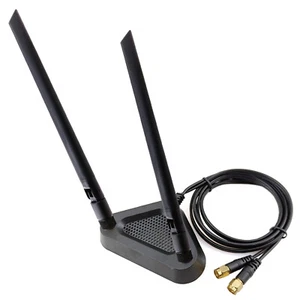 6dBi WiFi Antenna RP-SMA Extension Cable Magnet Stand Gaming PC Wireless Network - Picture 1 of 12