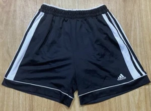 Adidas Shorts Large Vintage Type Black Three Stripes Drawstring Embroidered Logo - Picture 1 of 10