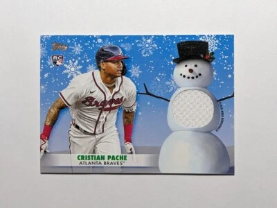 Cristian Pache Snowman Relic #WRC-CP 2021 Topps Holiday Braves Phillies - Image 1 of 2
