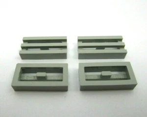 Lego x4 OldGray Fliese modifiziert 1x2 Gitter ohne Bodennut / Lippe Ref 2412a - Bild 1 von 1