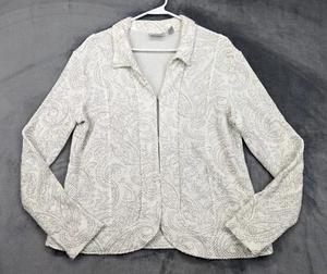 Chicos Travelers Giacca Leggera Donna 3/XL Paisley Metallizzato Slinky Avorio - Foto 1 di 13