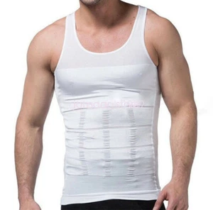 Men's Body Slimming Tummy Shaper Belly Underwear shapewear Waist Tee Vest Top - Picture 1 of 9