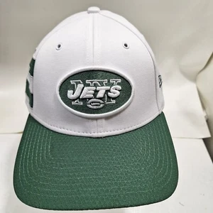 New Era 39THIRTY New York Jets White M/L Flex Stretch Fitted Hat Cap NFL - Picture 1 of 6