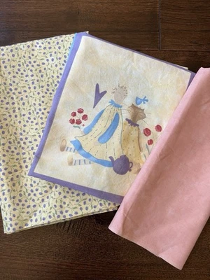 MODA  High Tea Sandy Gervais - Over 2.5 Yards Total- Panel, Floral, Pink VTG - Image 1 of 4