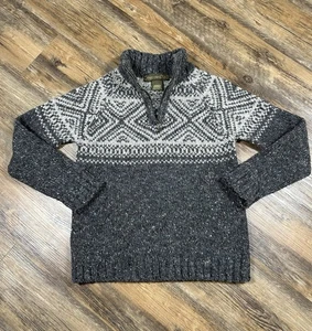 Suéter para mujer Inis Crafts S 100 % lana cremallera cuello LS tejido jersey hecho en Irlanda - Imagen 1 de 8