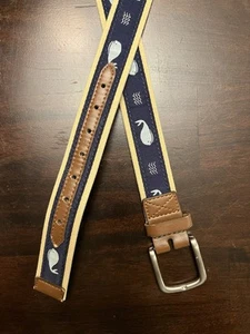 Whale Twill Canvas Fabric Belt Preppy Youth Big Boys Size L 30 - 32 - Picture 1 of 4