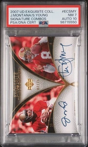 Joe Montana Steve Young 2007 Exquisite Signatures Dual /25 PSA 7 Auto 10 Pop 1 - Picture 1 of 4