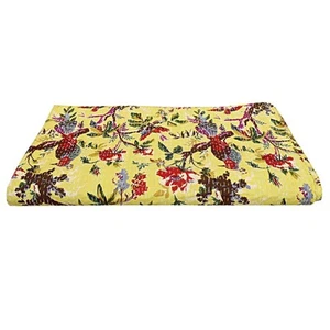 Quilted Kantha Handamde Floral Reversible Bedding Quilt Kantha - Picture 1 of 5