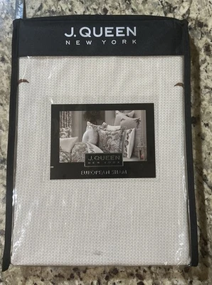 J. Queen New York Captiva Beige Bordado 26 in X 26 in Algodón Euro Sham Foto 1 de 2