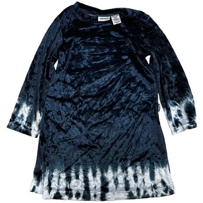 DKNY velvety blue dress with tie dye edges Toddler SIZE 2T - Image 1 of 3