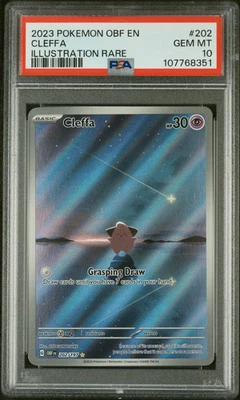 2023 Pokemon Obf EN-Obsidian Flames Cleffa #202 Illustration Rare PSA 10 IR - Image 1 of 2