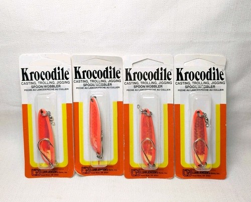 Lot of 4 Luhr Jensen Krocodile 3/8 oz Spoons – Red Magic Fishscale ...