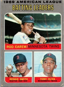 1970 Topps - League Leaders Rod Carew, Tony Oliva, Reggie Smith #62 - Bild 1 von 2