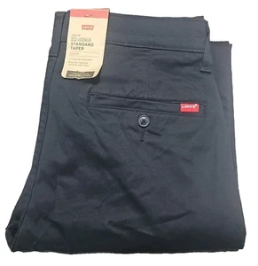 Levis Mens XX Chino Standard Taper Stretch Navy Blue Trouser W32 L34 - Picture 1 of 3