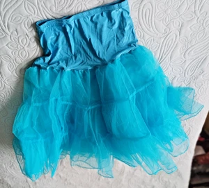Vintage style Turquoise can-can petticoat in Net + jersey lining One size - Picture 1 of 1