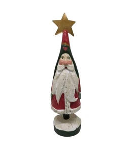 Vintage House of Hatten 1989 Weihnachtsmann Volkskunst Figur mit goldenem Stern 8,5" - Bild 1 von 14