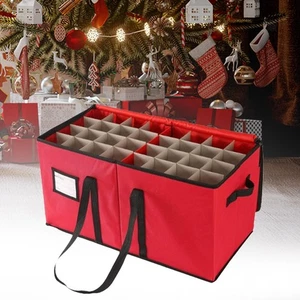 Christmas Ball Ornament Storage Contributes Slot Zipper Closure with Dividers - Picture 1 of 7